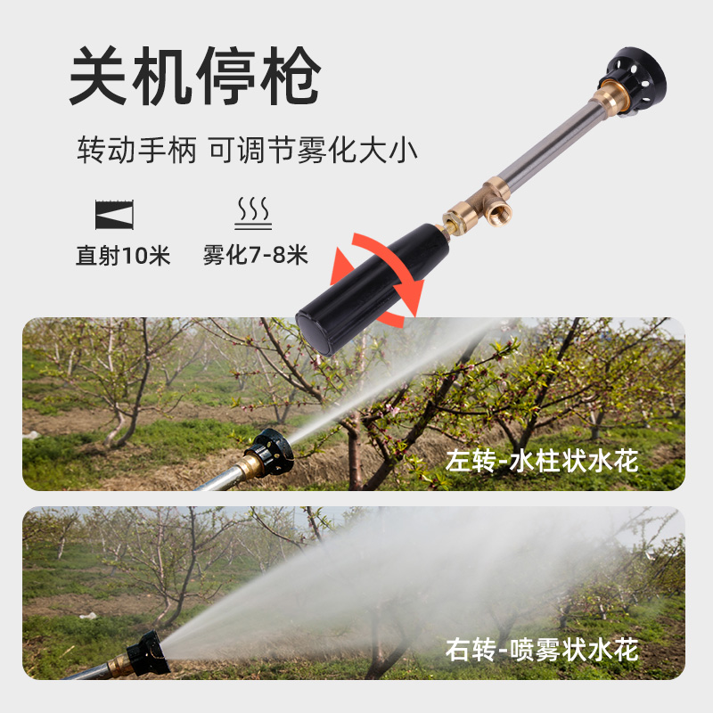 农用高压打药机48v60v三缸柱塞泵高压农用打药机清洗机喷雾机26型