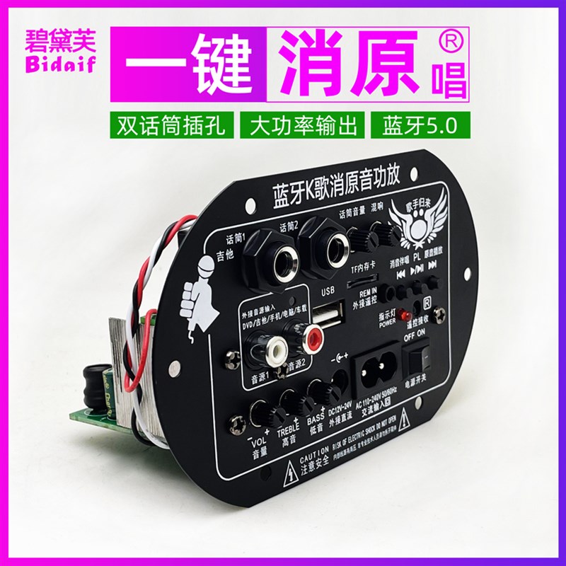 大功率消原唱蓝牙功放板车载家用12V24V220V改装音响箱放大器主板