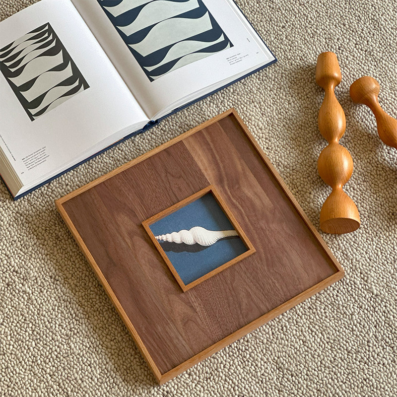 彩色贝壳书房边柜挂画现代简约客厅沙发背景墙装饰画小众卧室壁画