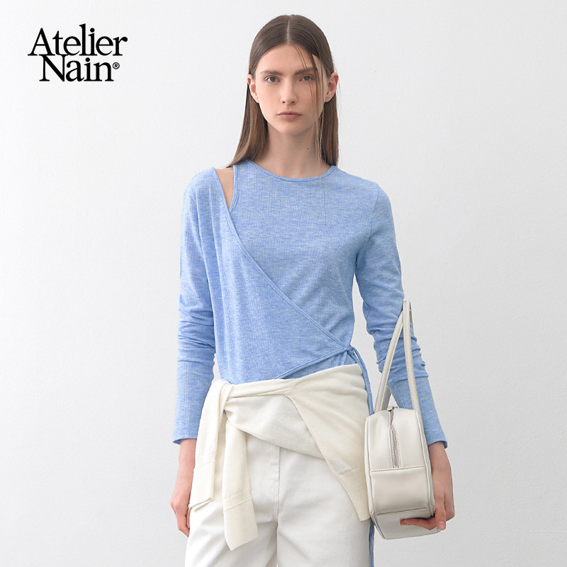 AtelierNain2026年春季新款长袖T恤假两件甜辣设计感小众上衣女