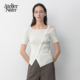 卢昱晓同款 一字肩韩版 Atelier Nain2025年夏季 新款 短袖 T恤女