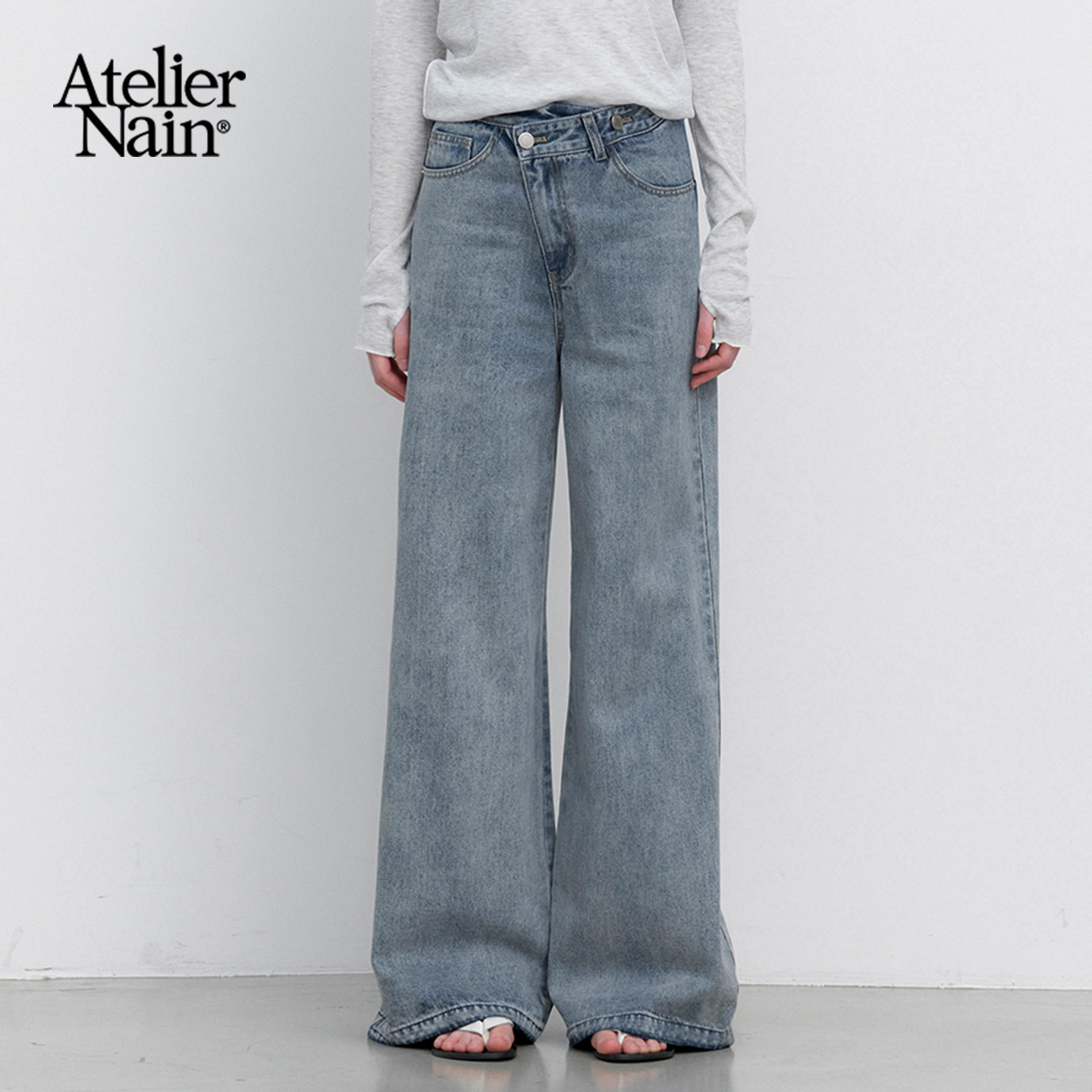Atelier Nain2026年春季新款老钱风阔腿牛仔裤长裤小众复古直筒裤