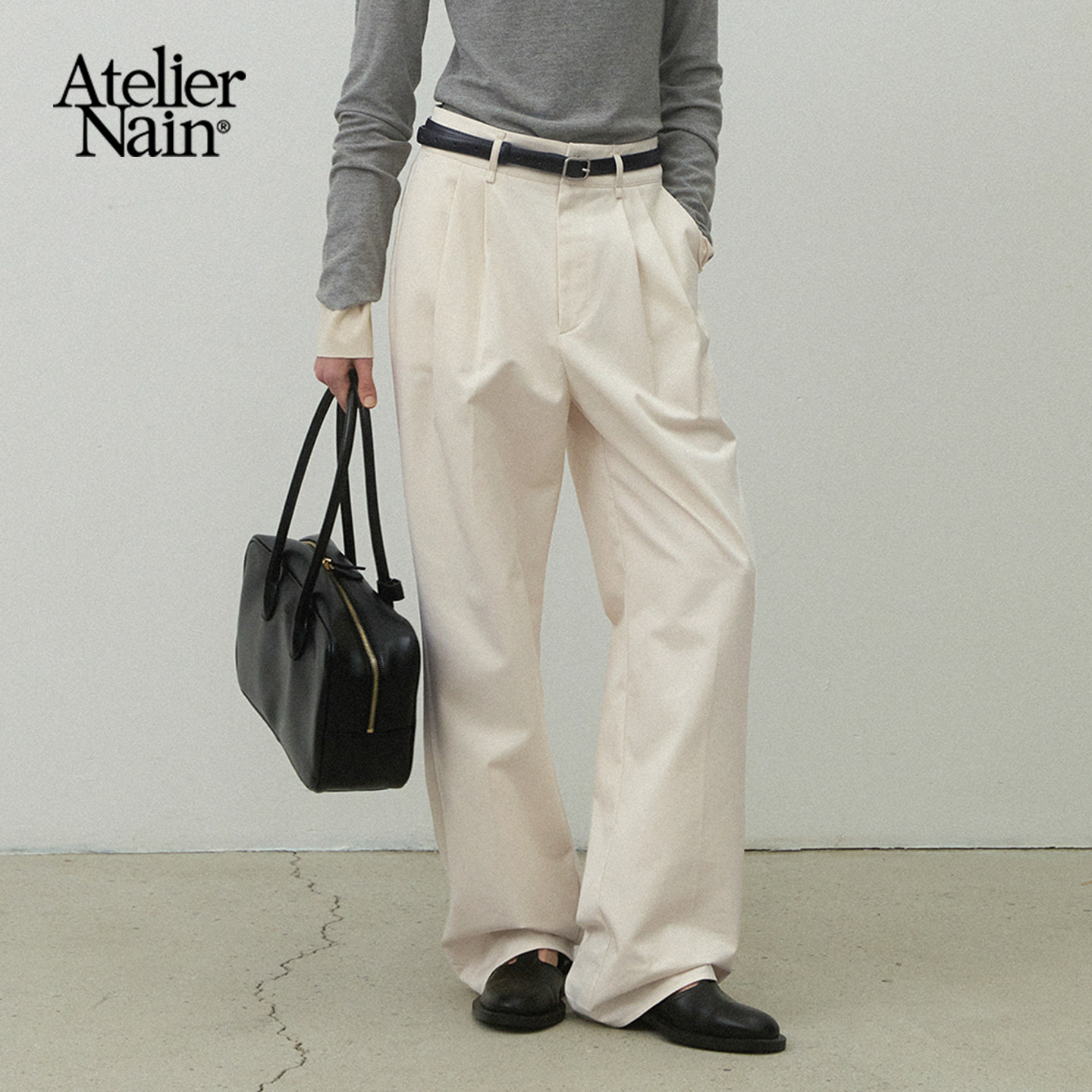 Atelier Nain2025年秋季新款休闲裤韩版休闲百搭通勤直筒长裤女
