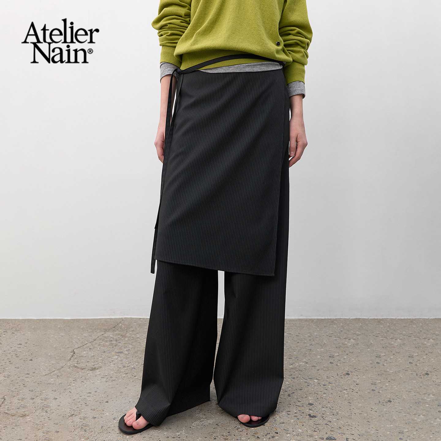 Atelier Nain2026年春季新款裙裤女叠穿显瘦阔腿裤静酷风