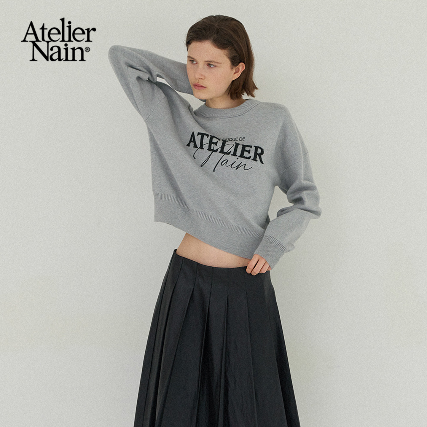 Atelier Nain2025年秋冬新款针织衫韩版宽松慵懒风软糯毛衣上衣女