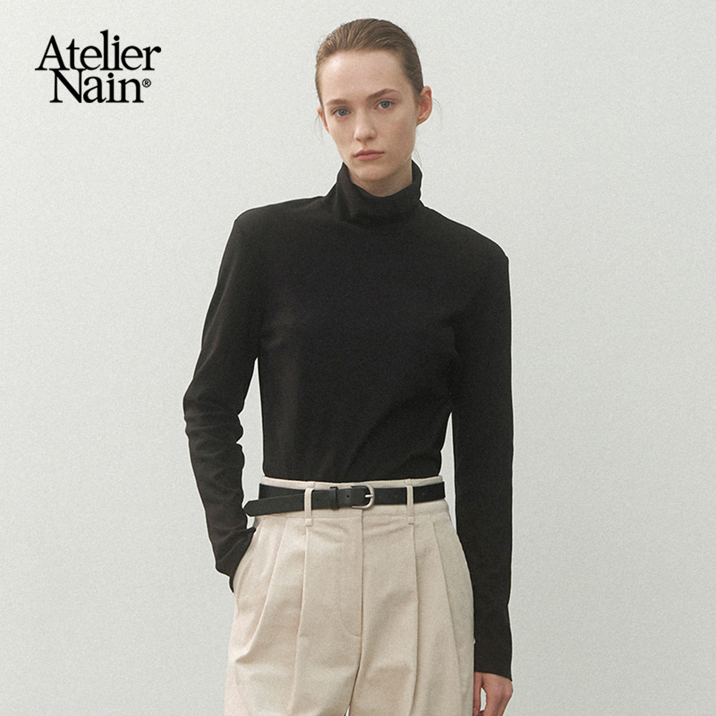 Atelier Nain2025年秋冬新款高领打底衫内搭柔软显瘦长袖T恤上衣