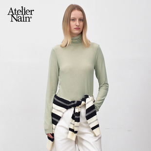 显瘦纯色内搭长袖 Atelier 修身 高领打底衫 上衣 Nain2025年秋冬新款