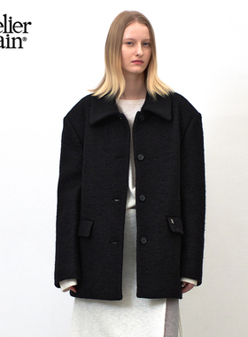 Atelier Nain2025年冬季新款毛呢外套女韩版西装大衣黑色高级感