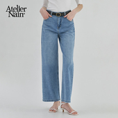 Nain2025年秋冬新款 阔腿裤 高腰显瘦韩版 Atelier 气质休闲牛仔裤