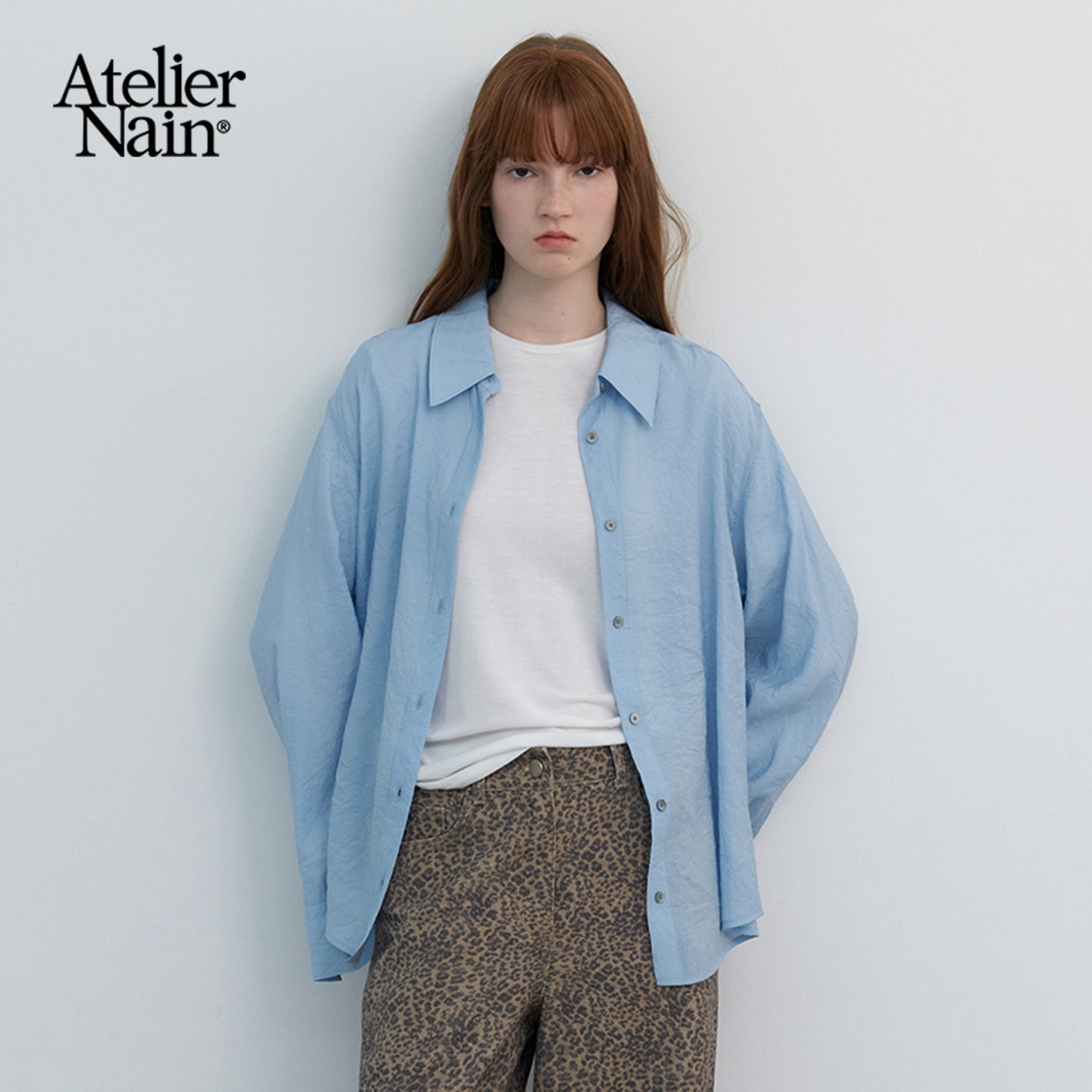 Atelier Nain2026年春季新款衬衫韩版复古风通勤百搭翻领长袖上衣