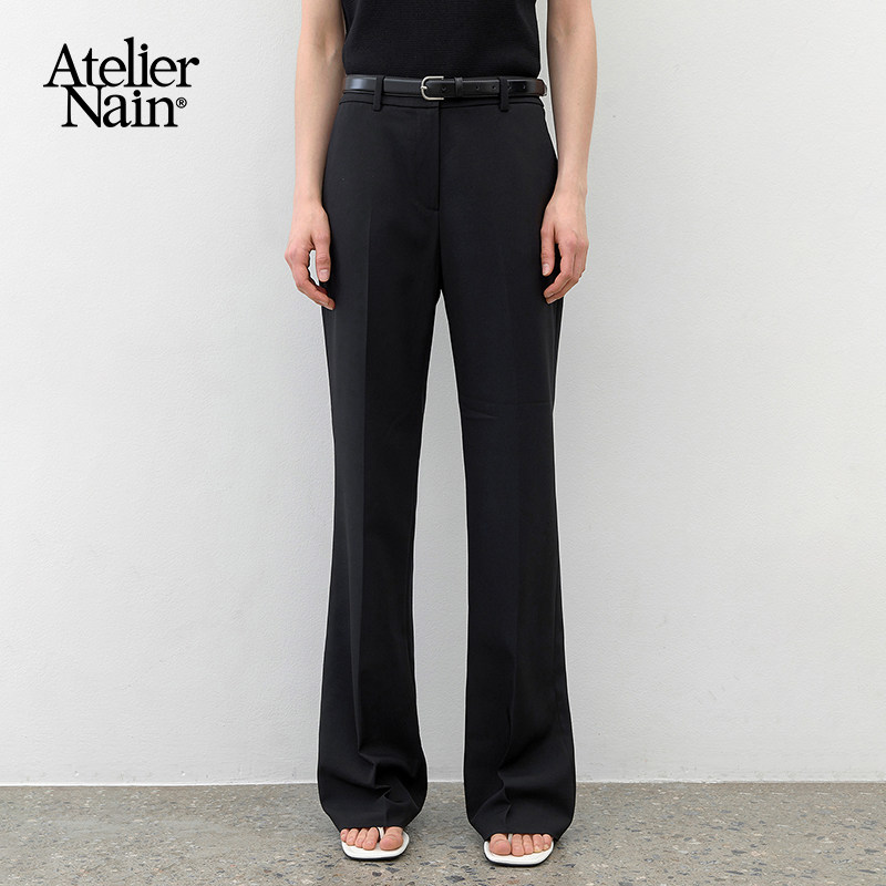 Atelier Nain2026年春季新款时尚百搭微喇裤韩版通勤直筒西装裤女