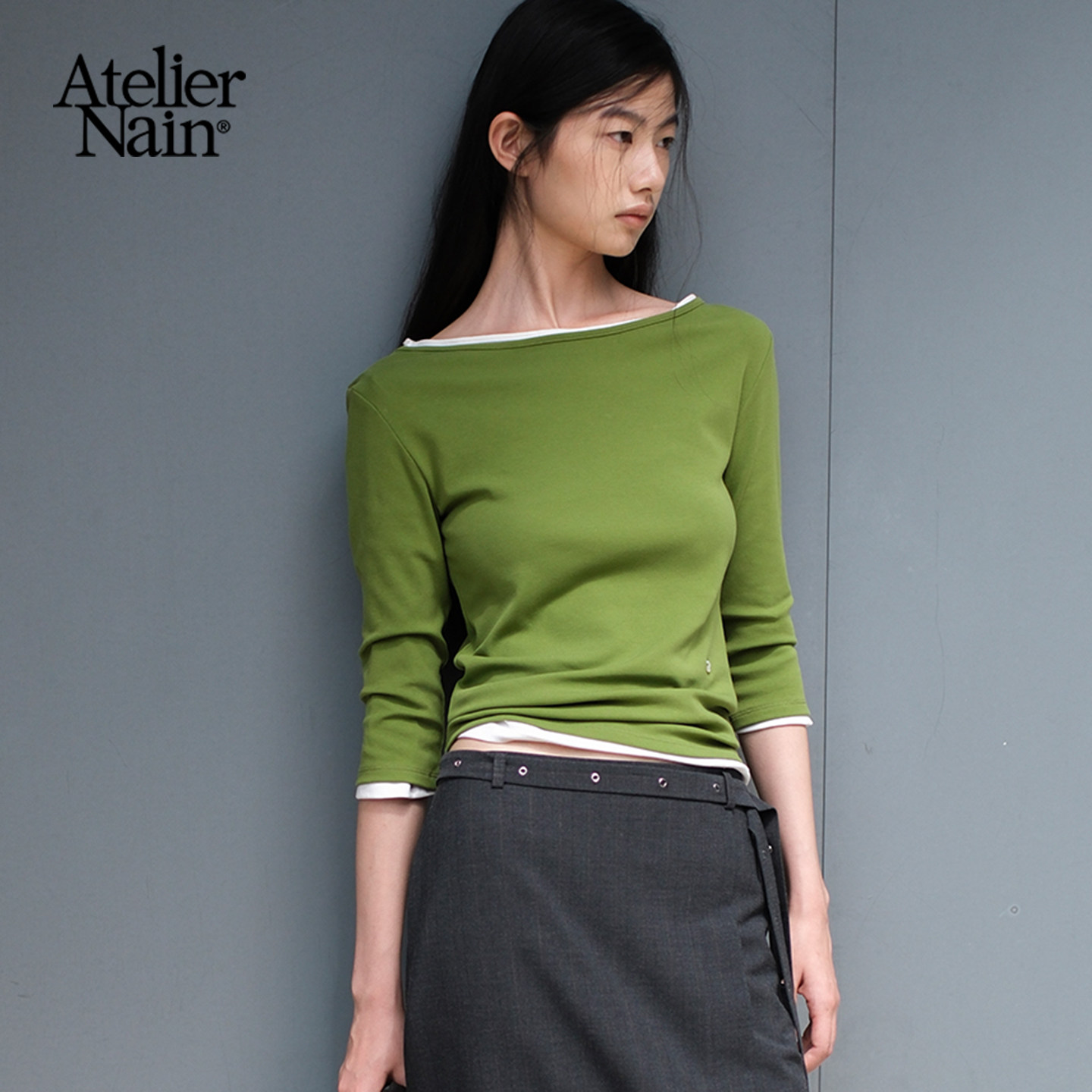 Atelier Nain2026年秋季新款长袖T恤女韩版时尚简约内搭上衣女