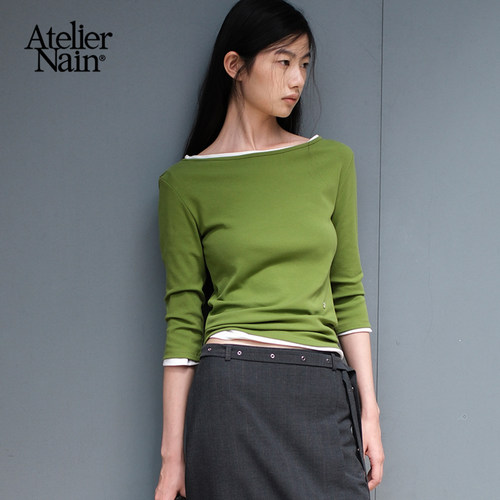 Atelier Nain2026年秋季新款长袖T恤女韩版时尚简约内搭上衣女