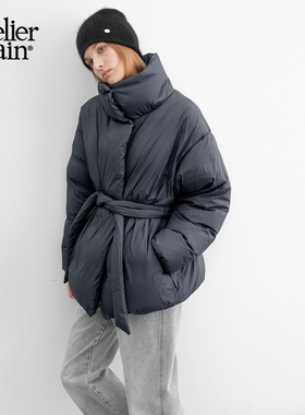 Atelier Nain2025年冬季新款立领收腰羽绒服女中长款加厚保暖外套