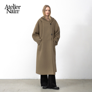 长款 新款 大衣老钱风连帽毛呢大衣气质外套 Nain2025年冬季 Atelier