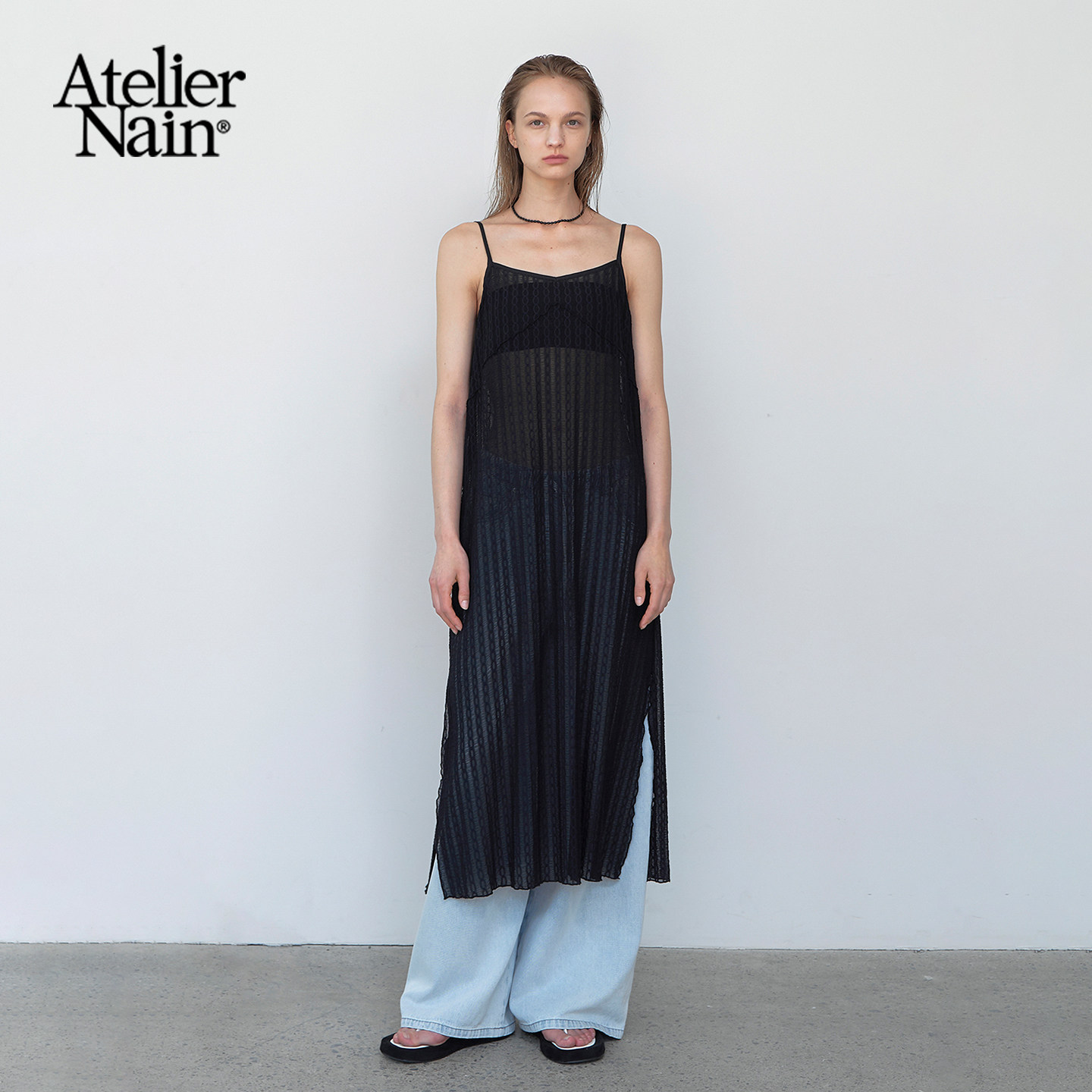 Atelier Nain2025年夏季新款吊带连衣裙韩版仙女裙显瘦直筒长裙女