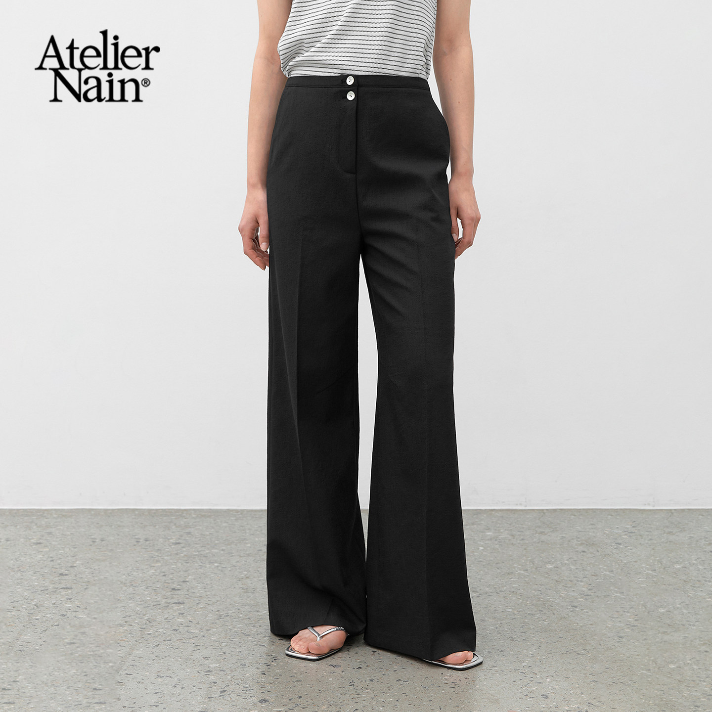 Atelier Nain2025年夏季新款西装裤韩版通勤显瘦百搭阔腿长裤女