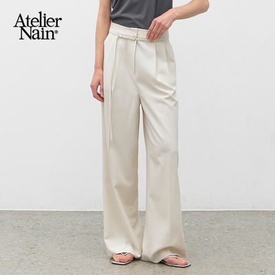 Atelier Nain2025年夏季新款西装裤韩版休闲裤简约显瘦直筒阔腿裤