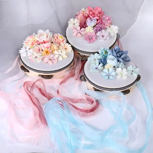 超仙绢花手鼓飘带铃鼓汉服拍照