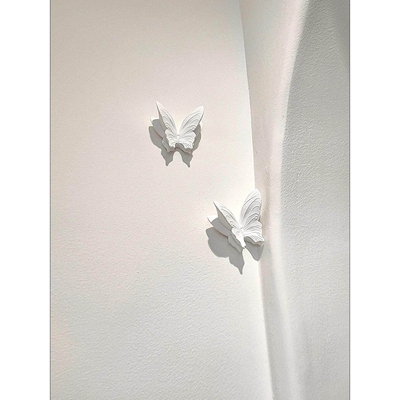 石膏3d立体仿真蝴蝶装饰客厅入户门口有趣的墙面装饰高级感