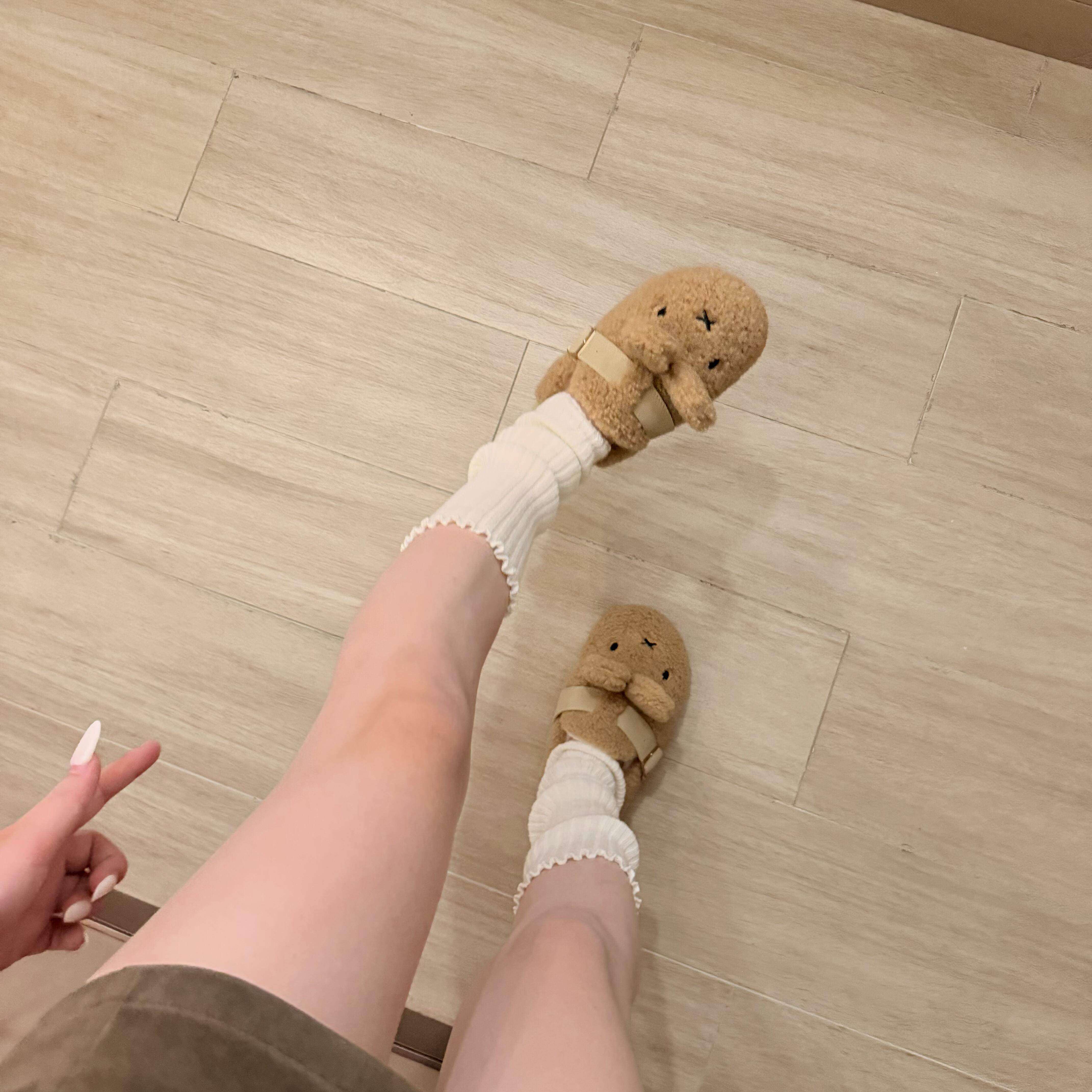 米菲毛毛拖鞋冬女学生可爱卡通防羊羔绒高颜值厚底增高棉拖可外穿