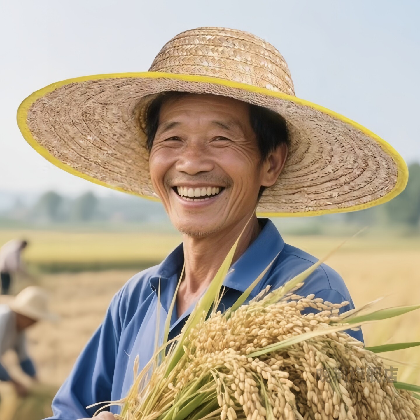 草帽遮阳农民下地干活大帽檐防晒帽男女通用遮脸防紫外线太阳帽子图片