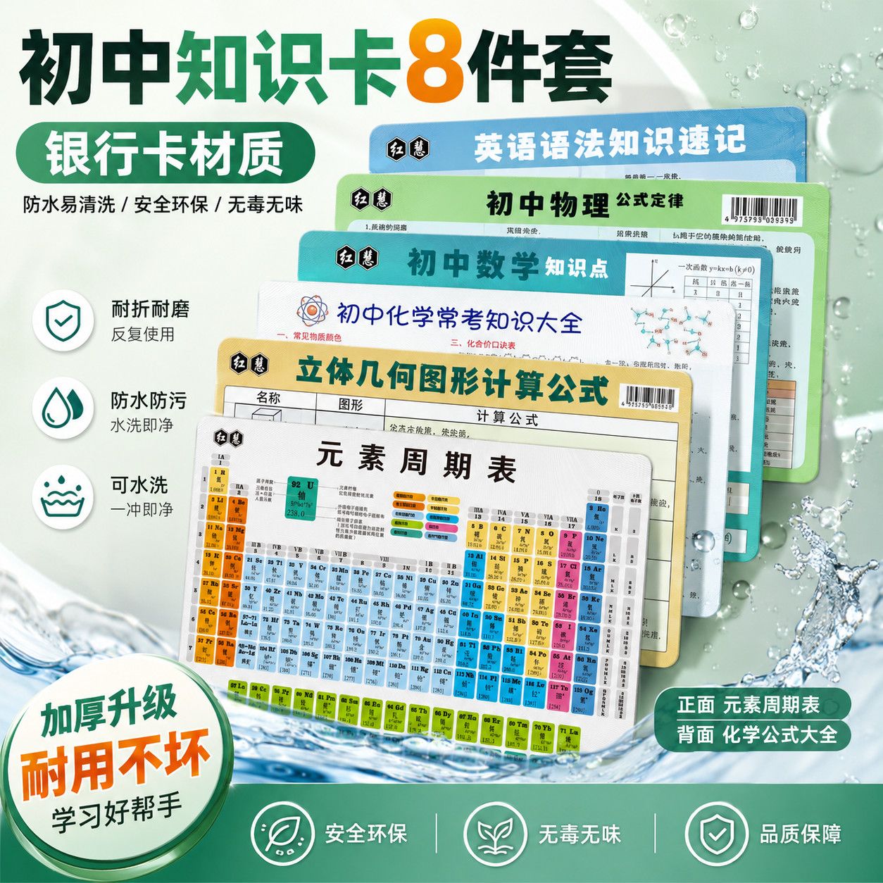 初中数学物理化学周期表PVC卡图片