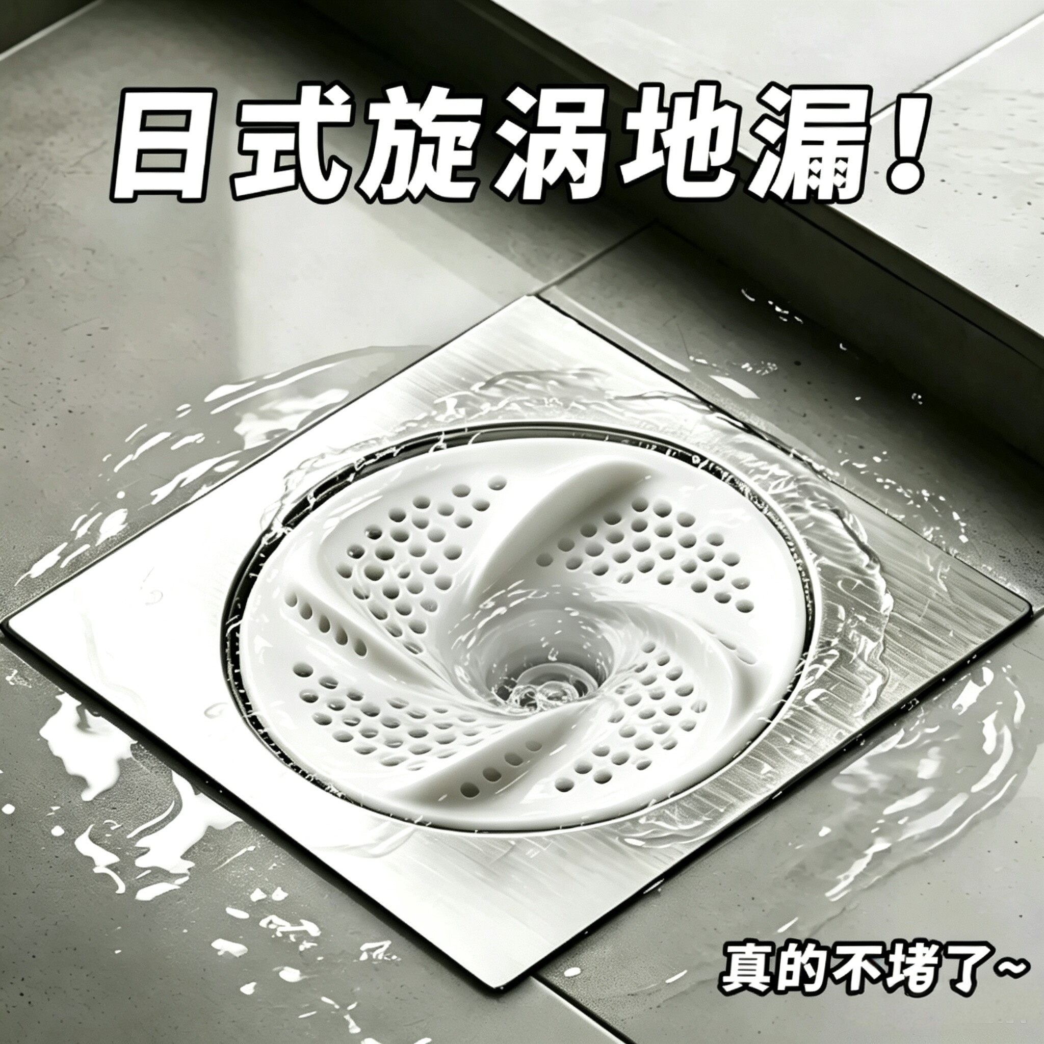日式漩涡地漏浴室下水道盖头发收集器化妆室旋转防虫防堵过滤网罩