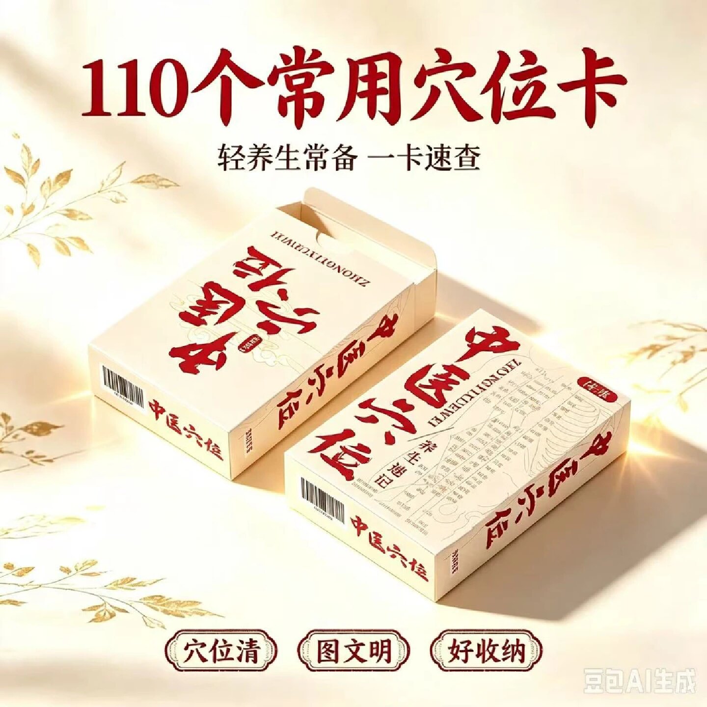 中医穴位经络卡牌55张一盒