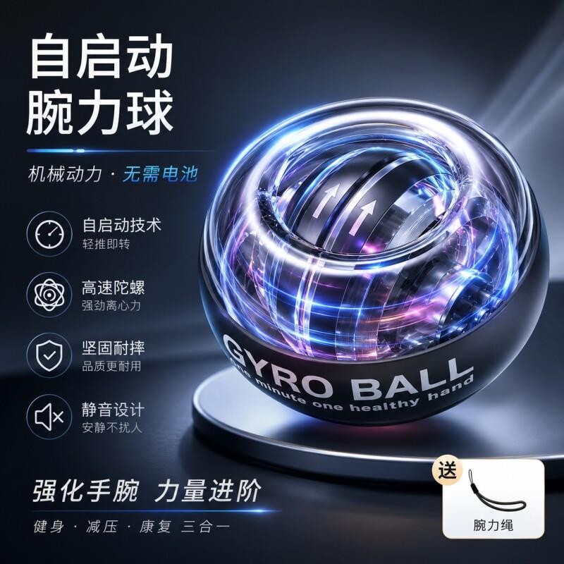 金属静音发光腕力球解压