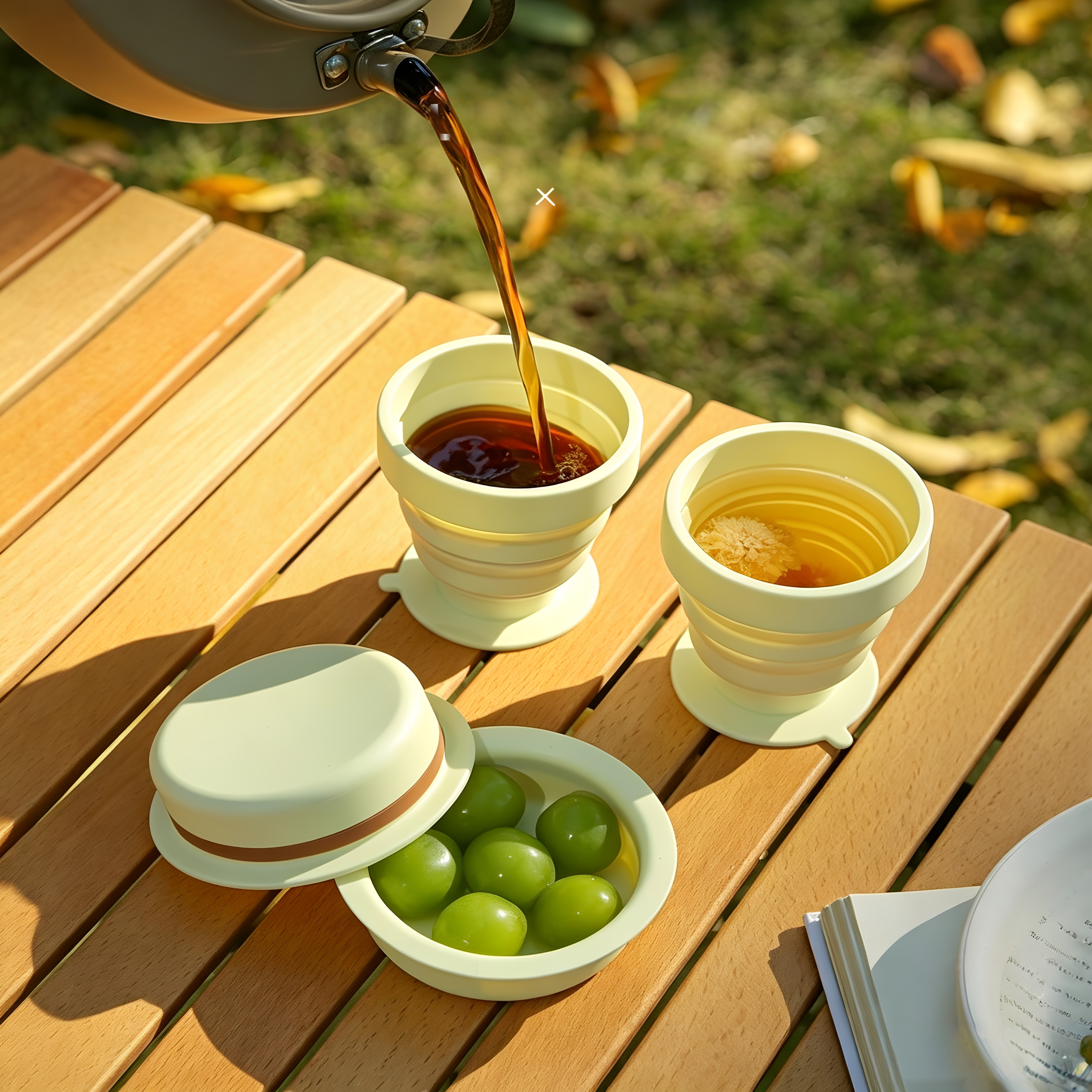 旅行折叠水杯食品级硅胶便携式户外杯子防漏伸缩可折叠压缩漱口杯