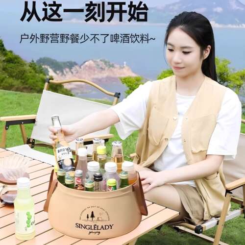 便携折叠手提洗菜洗衣水盆