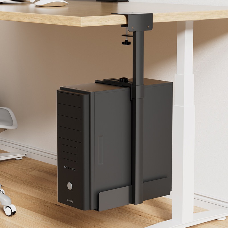 主机箱托架免打孔悬挂主机架子悬空吊架电脑桌下收纳架机箱支撑架