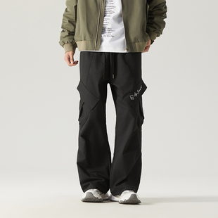 【吴佳怡同款】辛普森休闲裤男2025新款美式纯色潮牌工装裤宽松