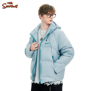 辛普森一家男装连帽羽绒服女外套冬季保暖80鸭绒上衣