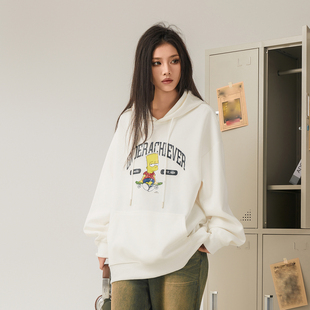 辛普森一家连帽卫衣男美式复古潮牌2024新款男生痞帅炸街宽松上衣