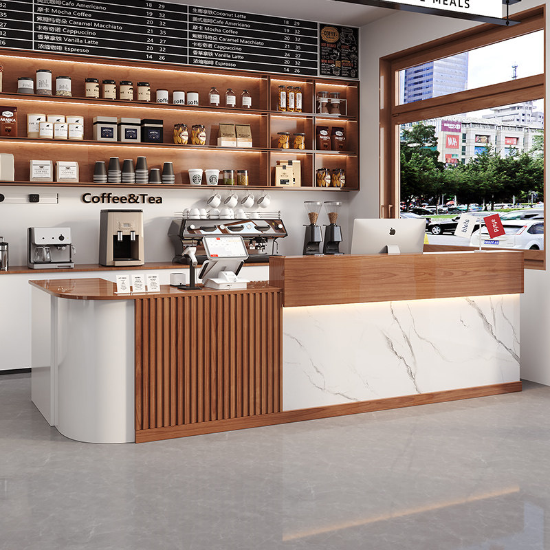 收银台店铺小型2025新款吧台桌商用餐饮店奶茶店柜台便利店前台桌