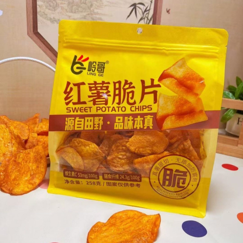 岭哥原香红薯脆片香脆地瓜干 干片烤红薯片番薯干 干农家自制300g