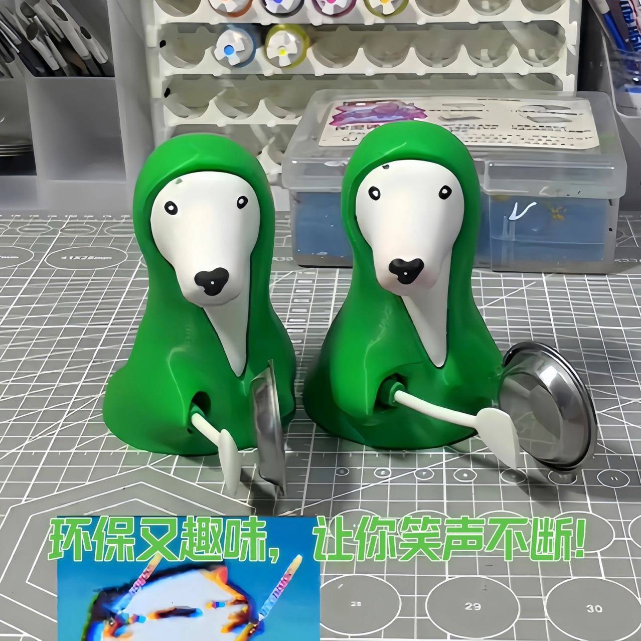搞点动静狗创意搞怪敲盆响铃绿色