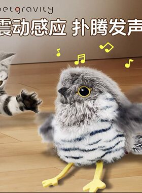 仿真小鸟逗猫棒会飞叫猫咪自嗨