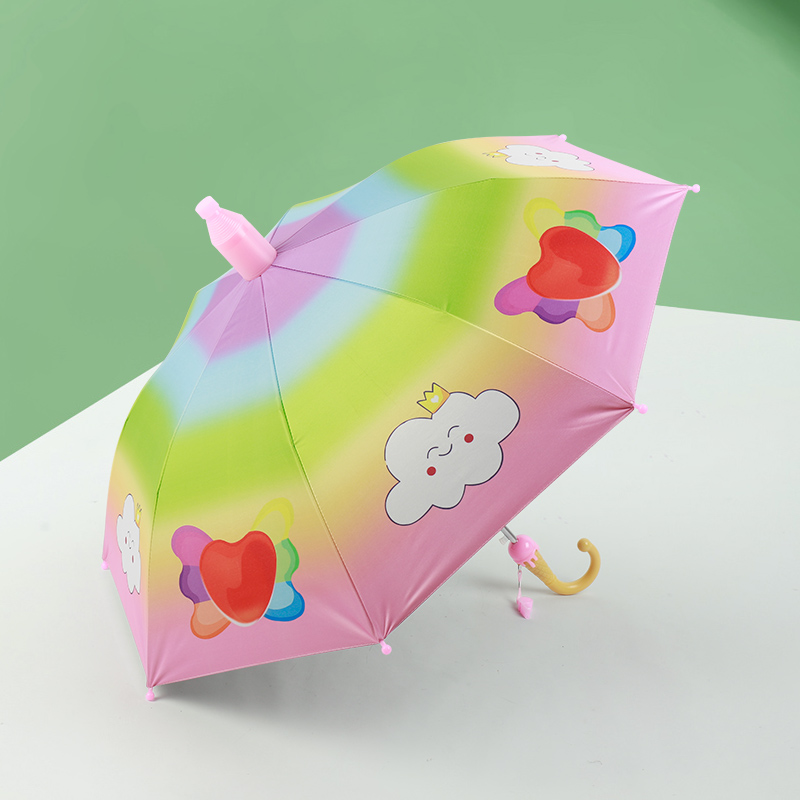 彩虹儿童雨伞男女孩小学生可爱公主卡通防晒自动长柄晴雨伞