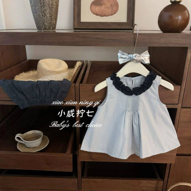 女宝夏季森系背心新款儿童超好看无袖短裤女童套装童装男女童秋装
