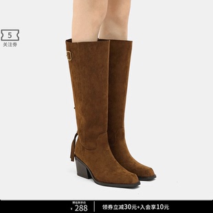 Cihi原胚重工 美拉德西部高低筒长靴短靴宽阔粗跟线条美学骑士靴