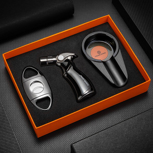 CIGARLOONG茄龙雪茄剪打火机套装时尚烟灰缸雪茄三件套礼盒装