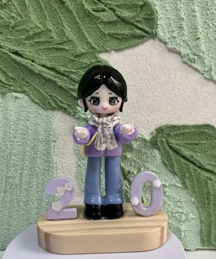 软陶q版人偶定制石塑粘土摆件黏士泥塑人偶毕业礼物育盒手工礼物