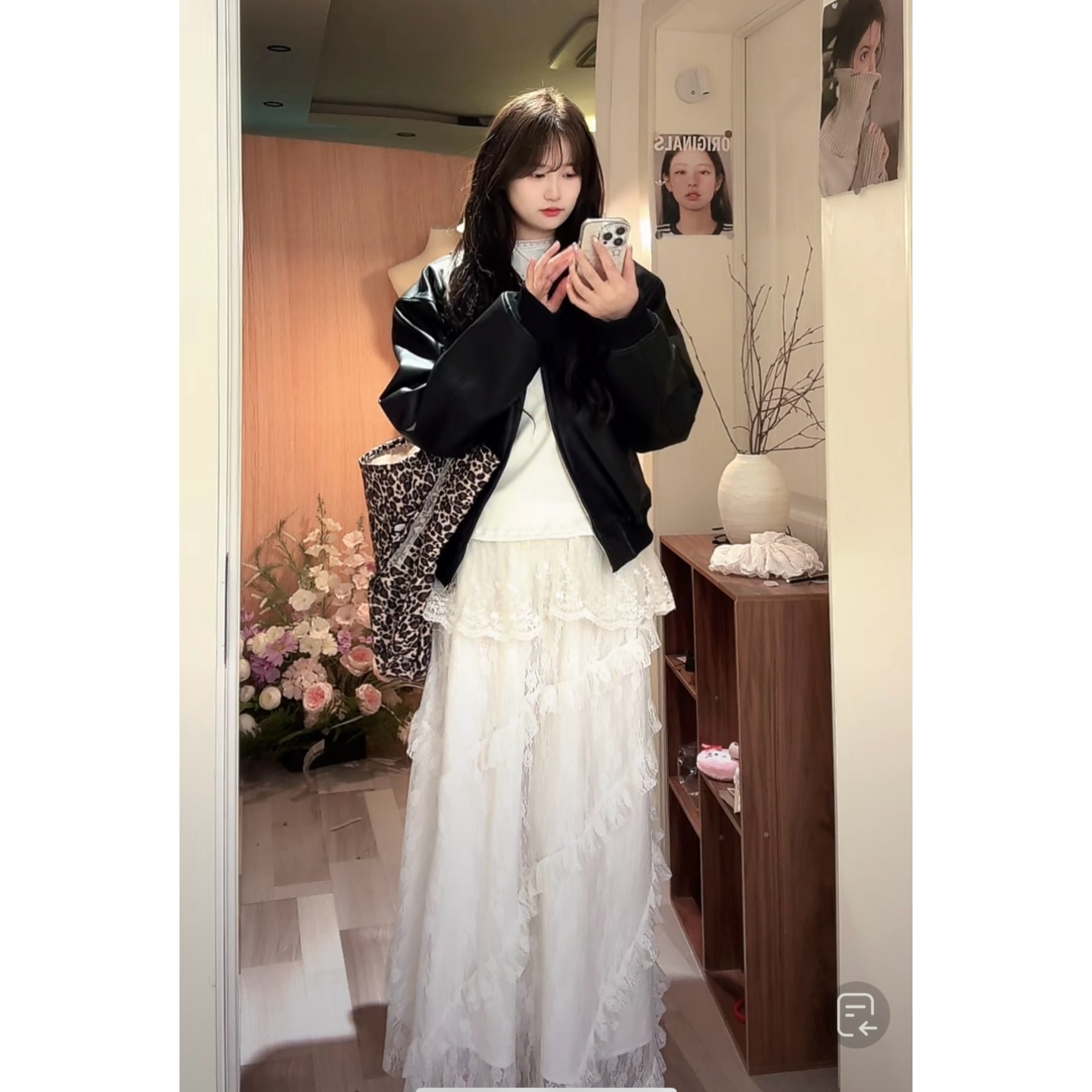 百搭黑色皮衣外套女款2025新款春秋高级感短款气质美拉德皮夹克女