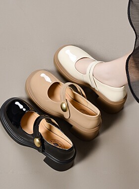 xizi/昔子1777新款玛丽珍单鞋粗跟软底软面春季百搭圆头女鞋爆款