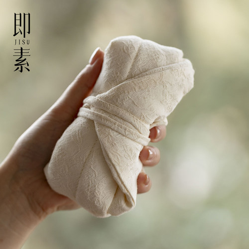 即素茶具收纳包原创手工日式棉麻茶杯便携收纳紫砂壶防磕碰防护包