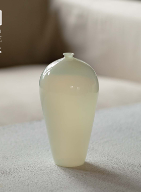 即素冰玉玻璃水滴花器高端纯手工装饰插花瓶简约百搭家居花器摆件