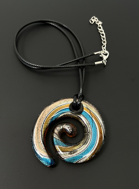 Vintage古着 Glass vortex necklace项链